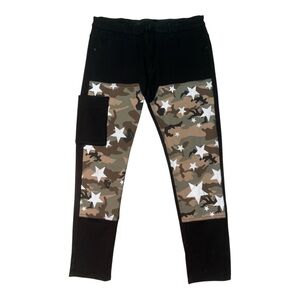 Sz 38 camo denim pocket jeans